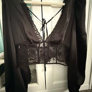Zara Black Lace Detail Chemise